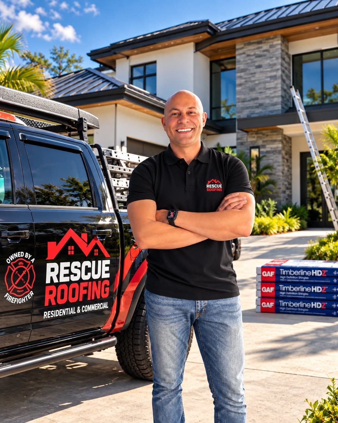 Enzo, Rescue Roofing
